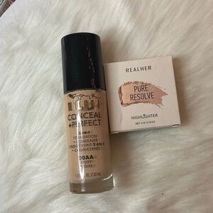 Milani Conceal + Perfect 2-in-1 Foundation + Realher Highlighter Set